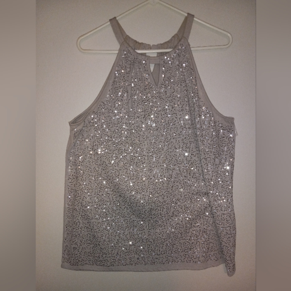 Womans Shimmer Gray Top..XL..Sleeveless..Summer Top..